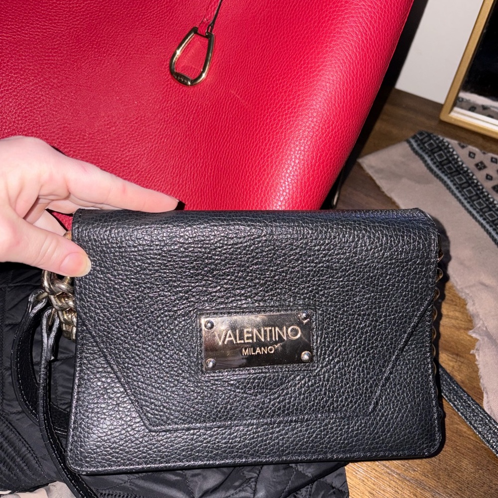 Valentino Black Leather Shoulder Bag